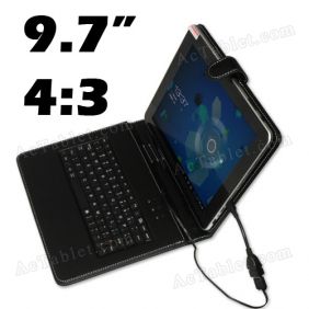 Leather Keyboard Case for Ployer MOMO11 Speed RK3066 Dual Core Tablet PC 9.7 Inch