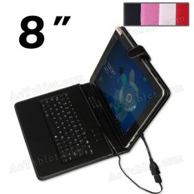 Leather Keyboard & Case for Cube iWork8 U80GT Z3735E Quad Core 8 Inch Tablet PC