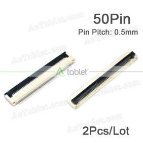 2Pcs 50Pin 0.5mm Pitch FPC Connector Socket for Tablet PC Touch Screen Ribbon Cable